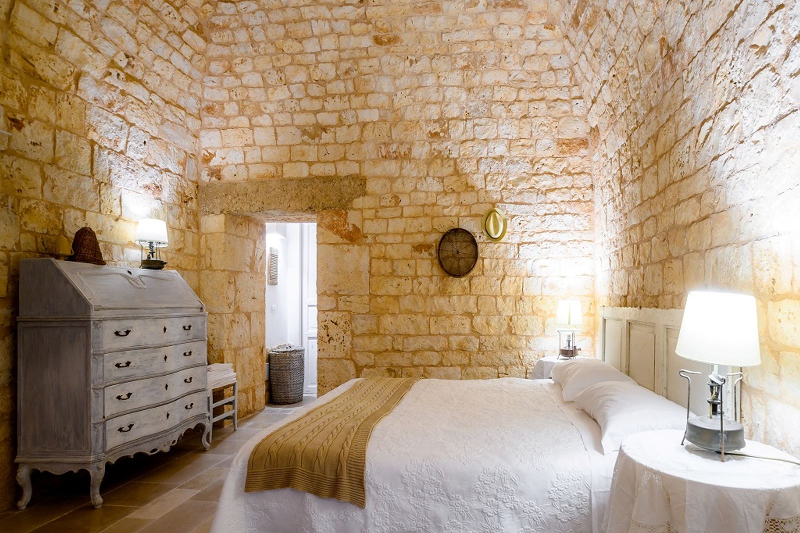 A vaulted bedroom
